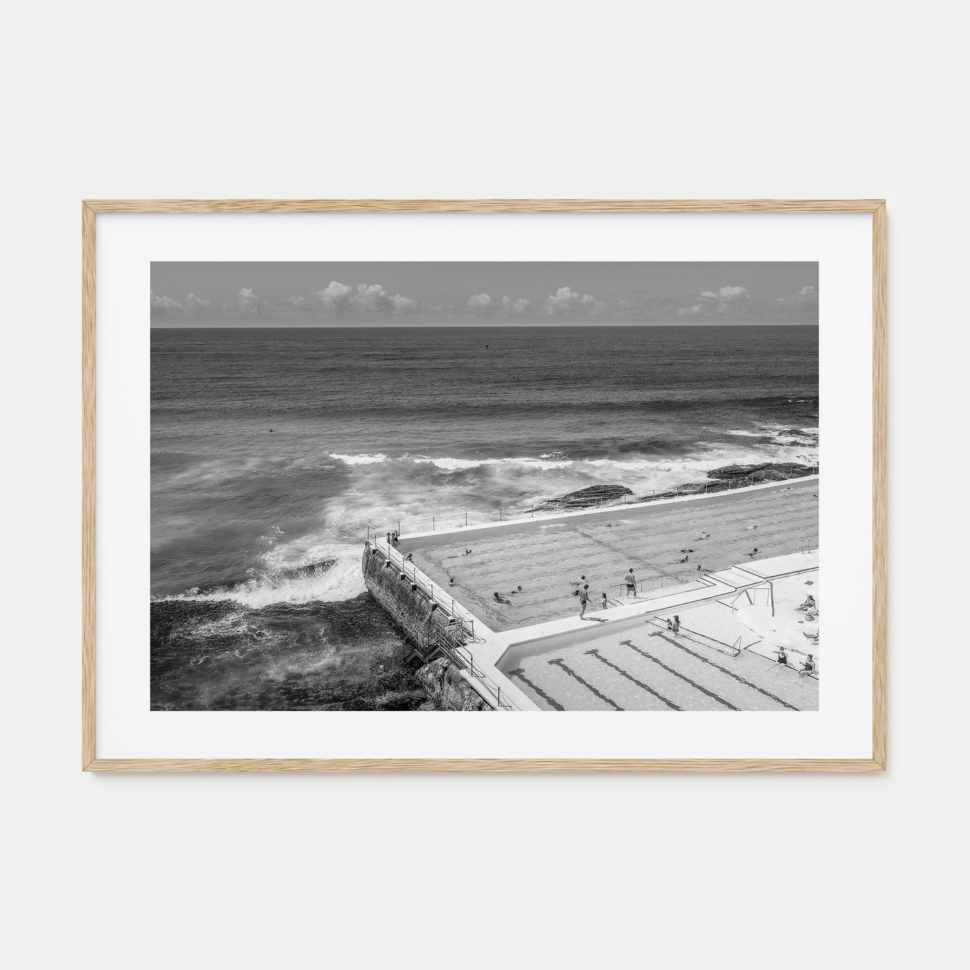 Bondi Beach Landscape B&W Poster