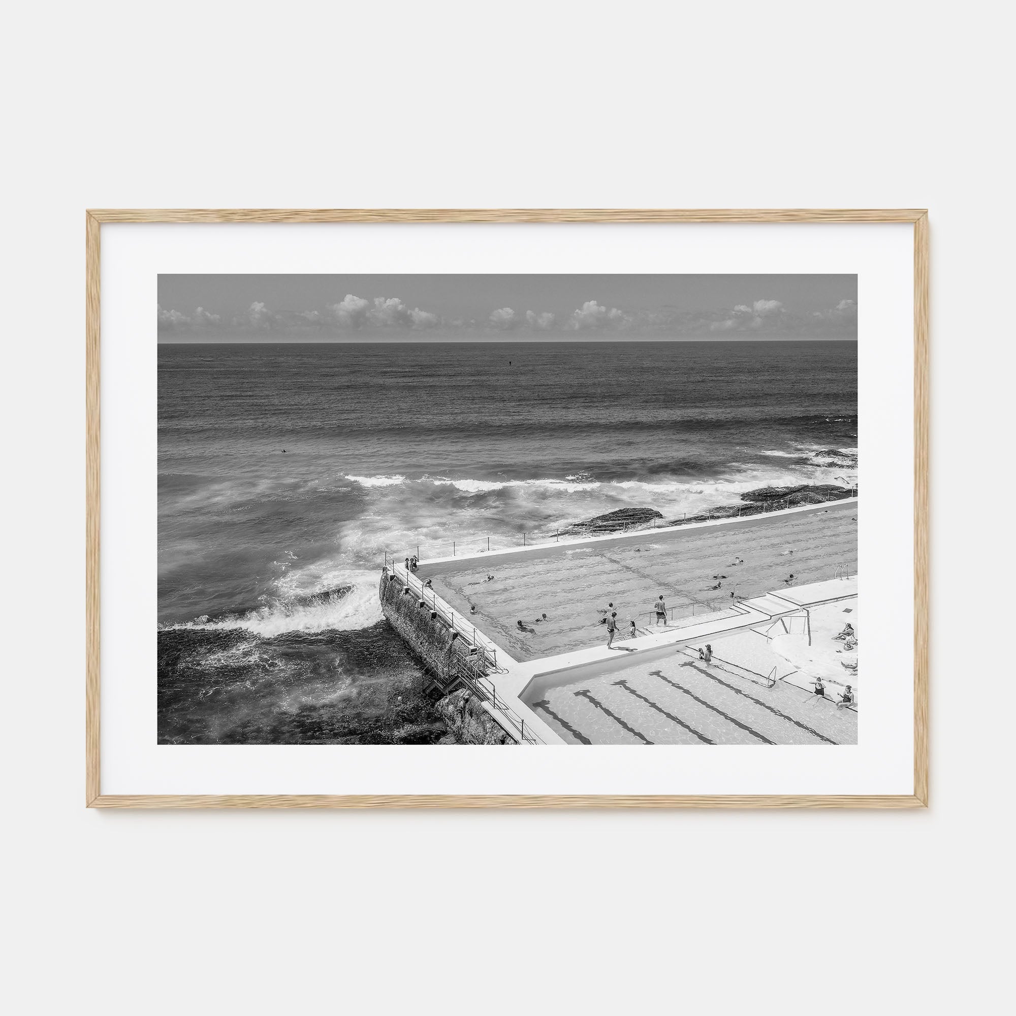 Bondi Beach Landscape B&W Poster