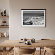 Bondi Beach Landscape B&W Poster