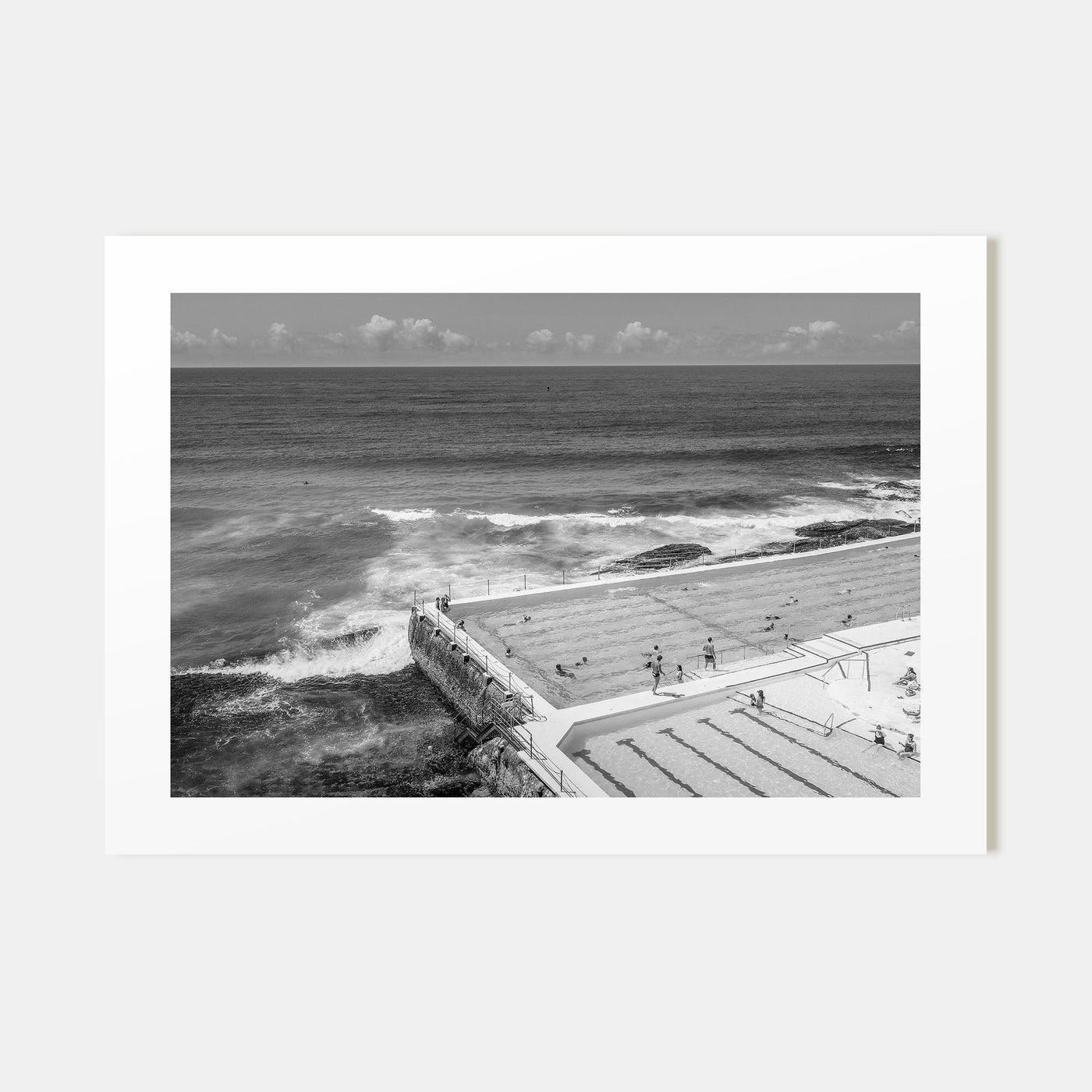 Bondi Beach Landscape B&W Poster