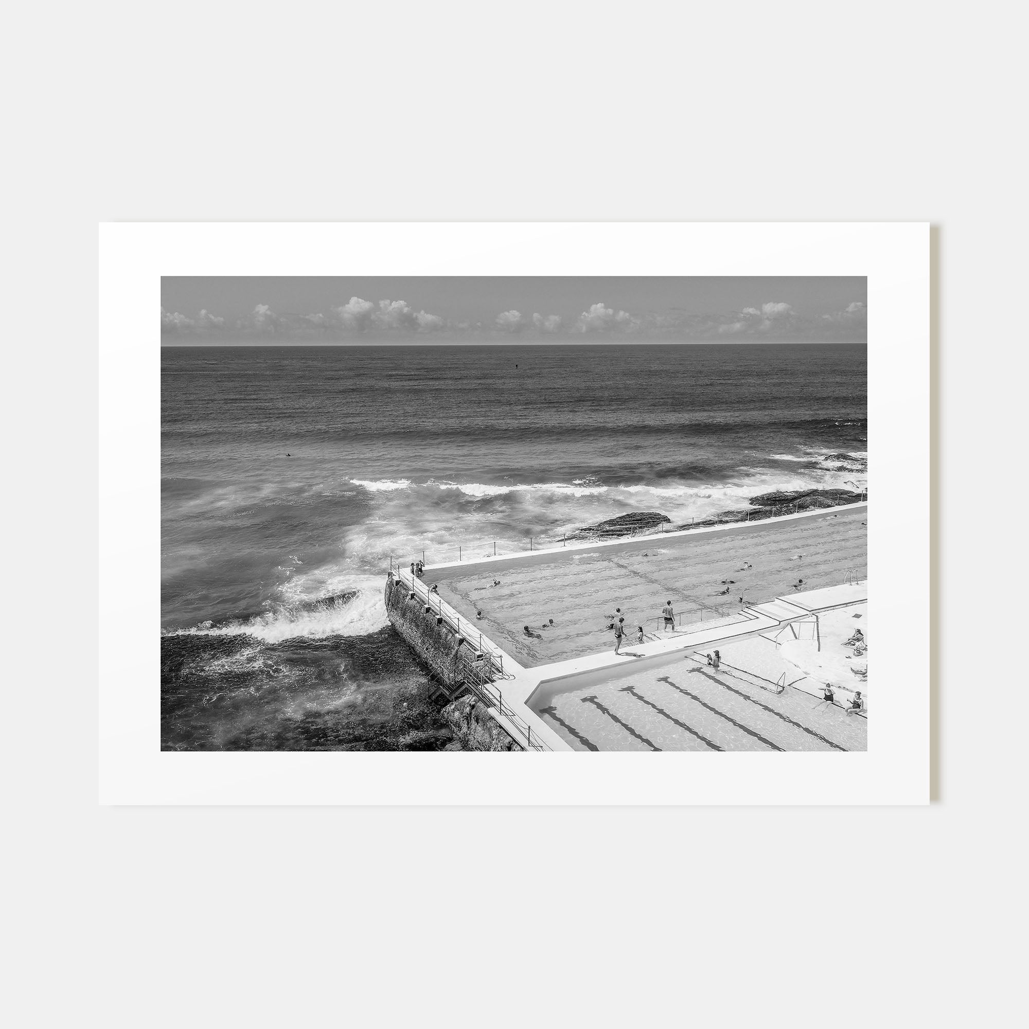 Bondi Beach Landscape B&W Poster