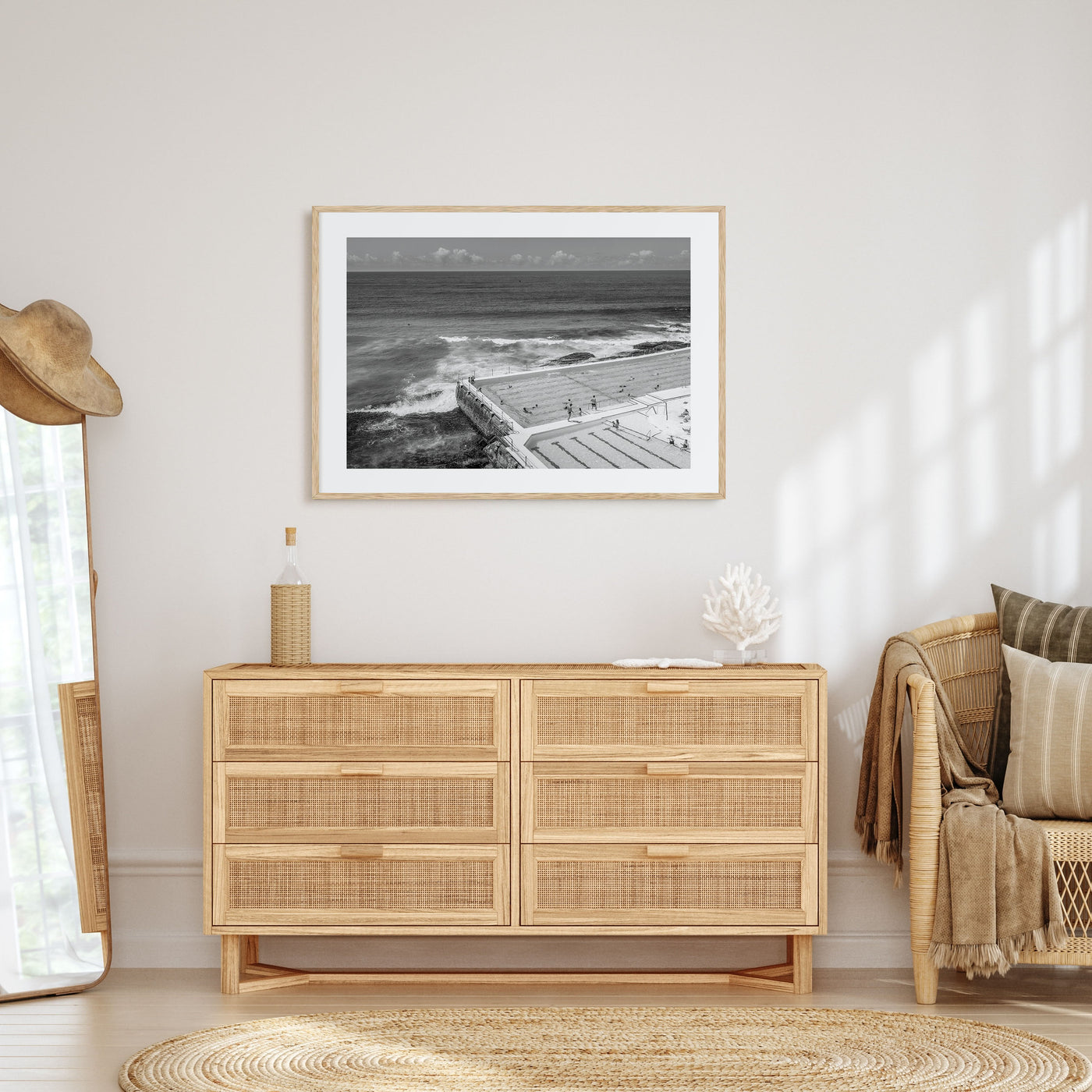 Bondi Beach Landscape B&W Poster