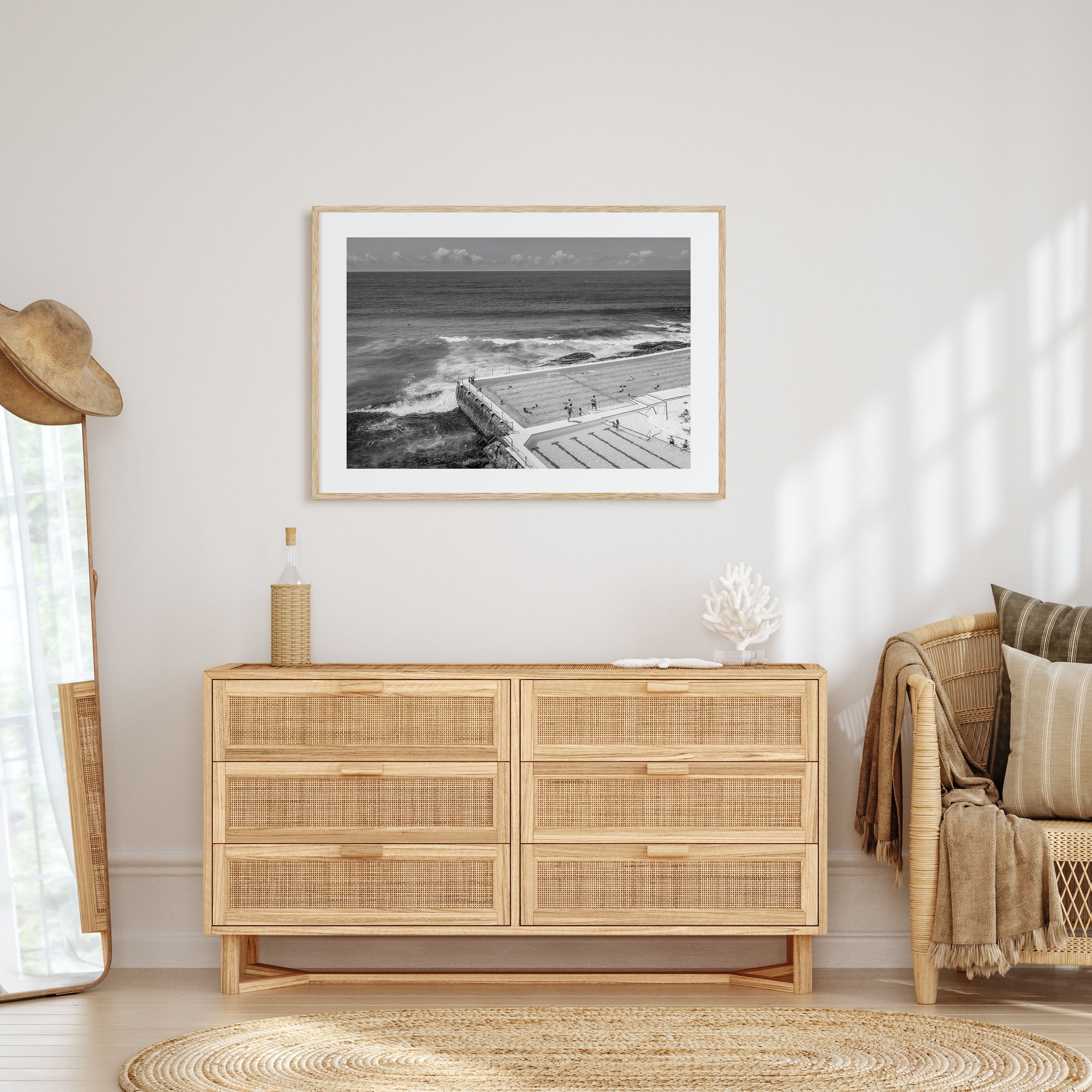 Bondi Beach Landscape B&W Poster