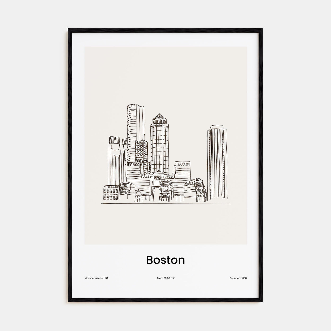 Boston Drawn Poster