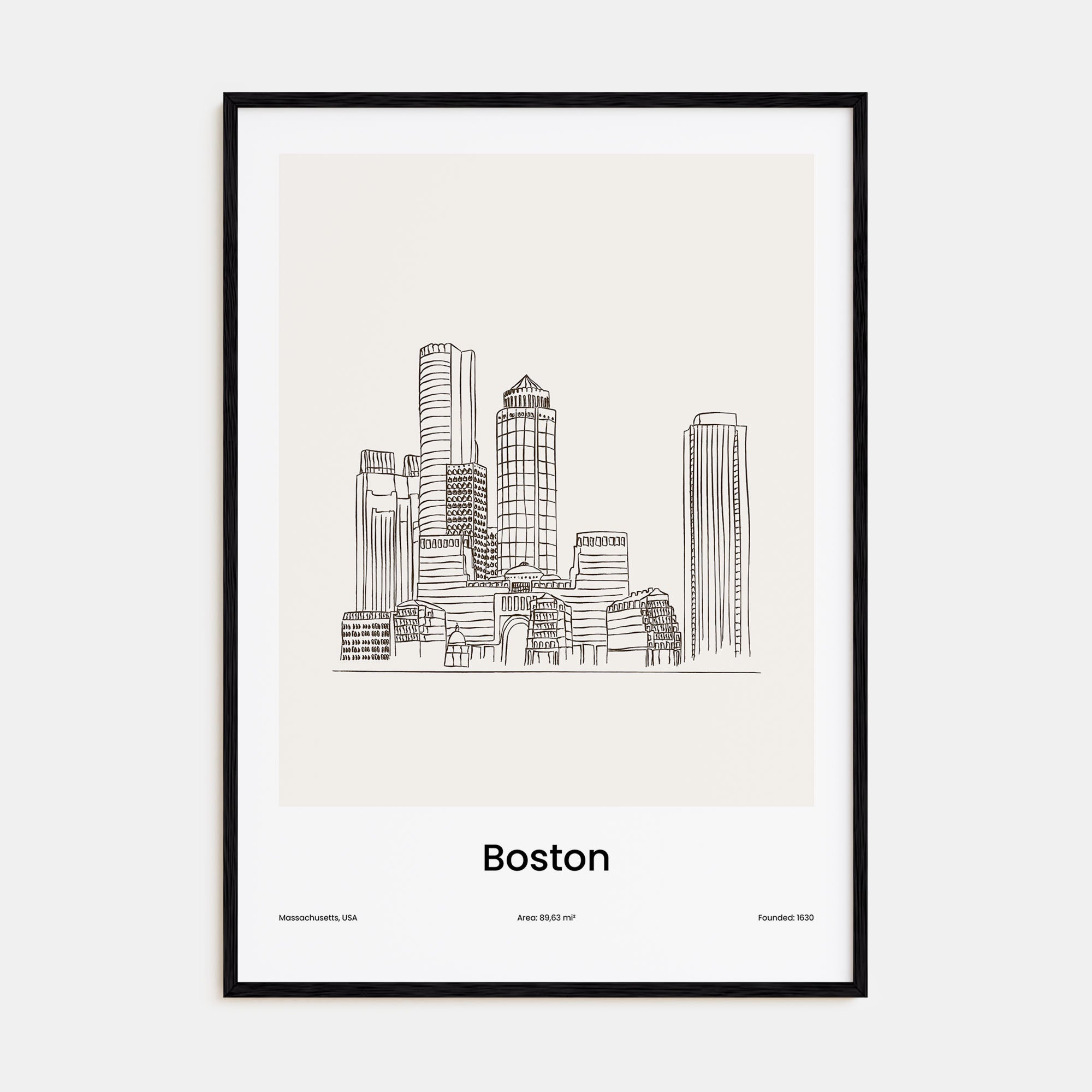 Boston Drawn Poster