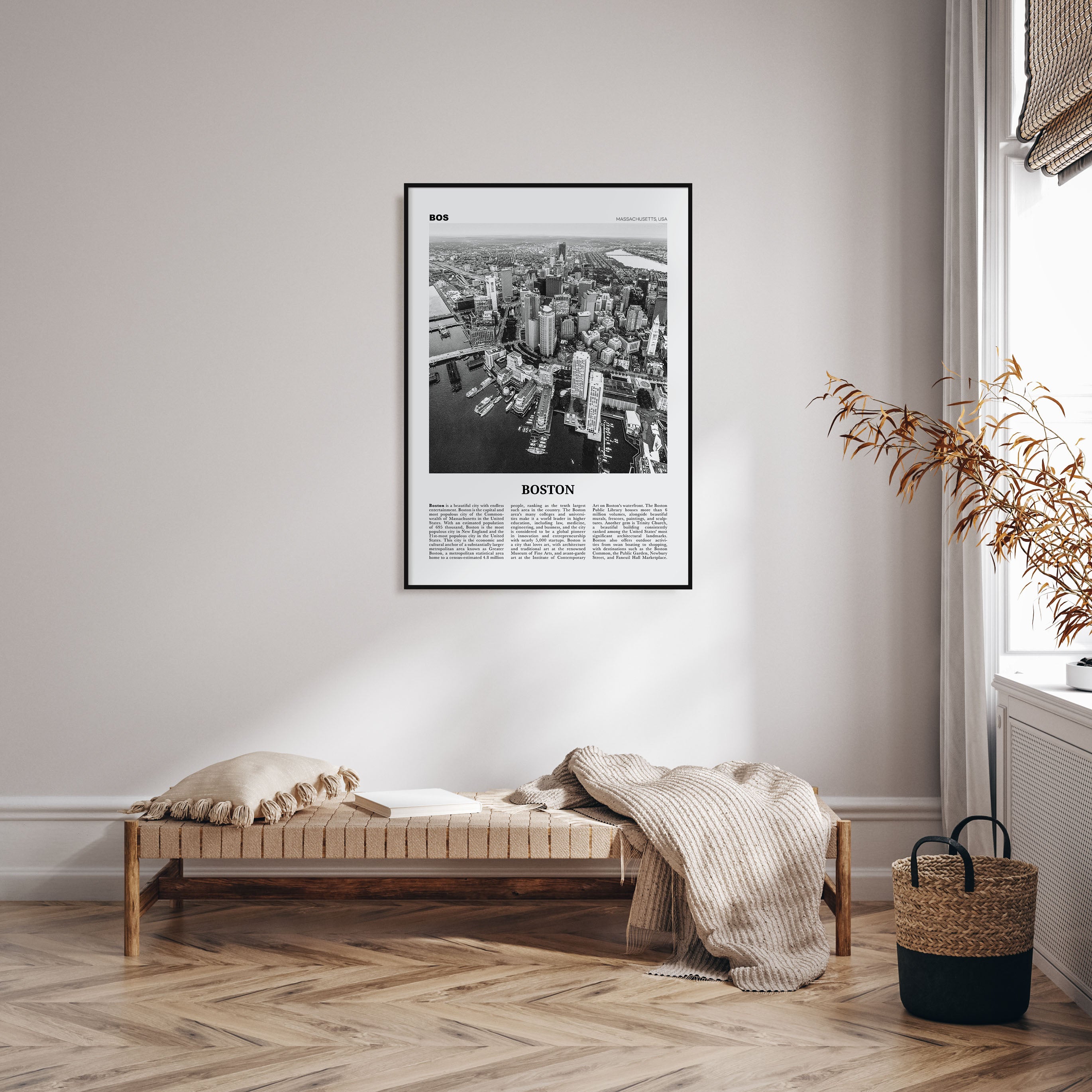 Boston Travel B&W No 1 Poster