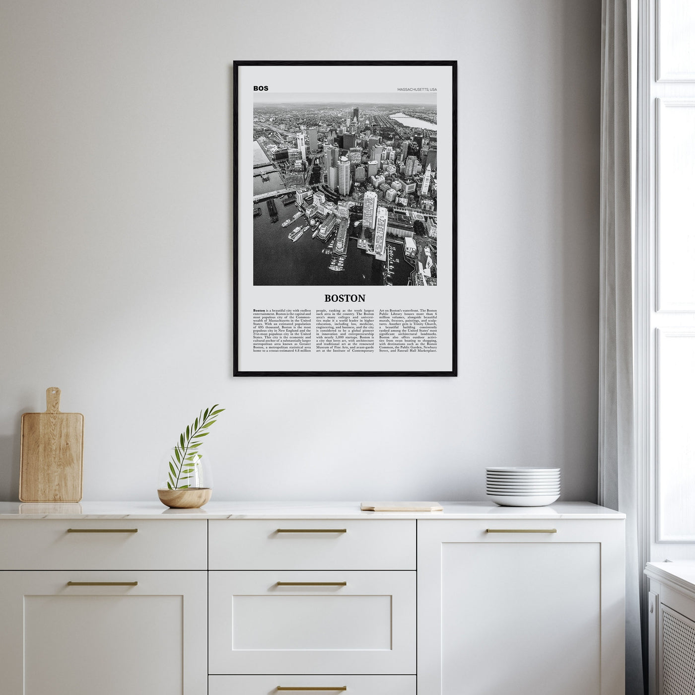 Boston Travel B&W No 1 Poster