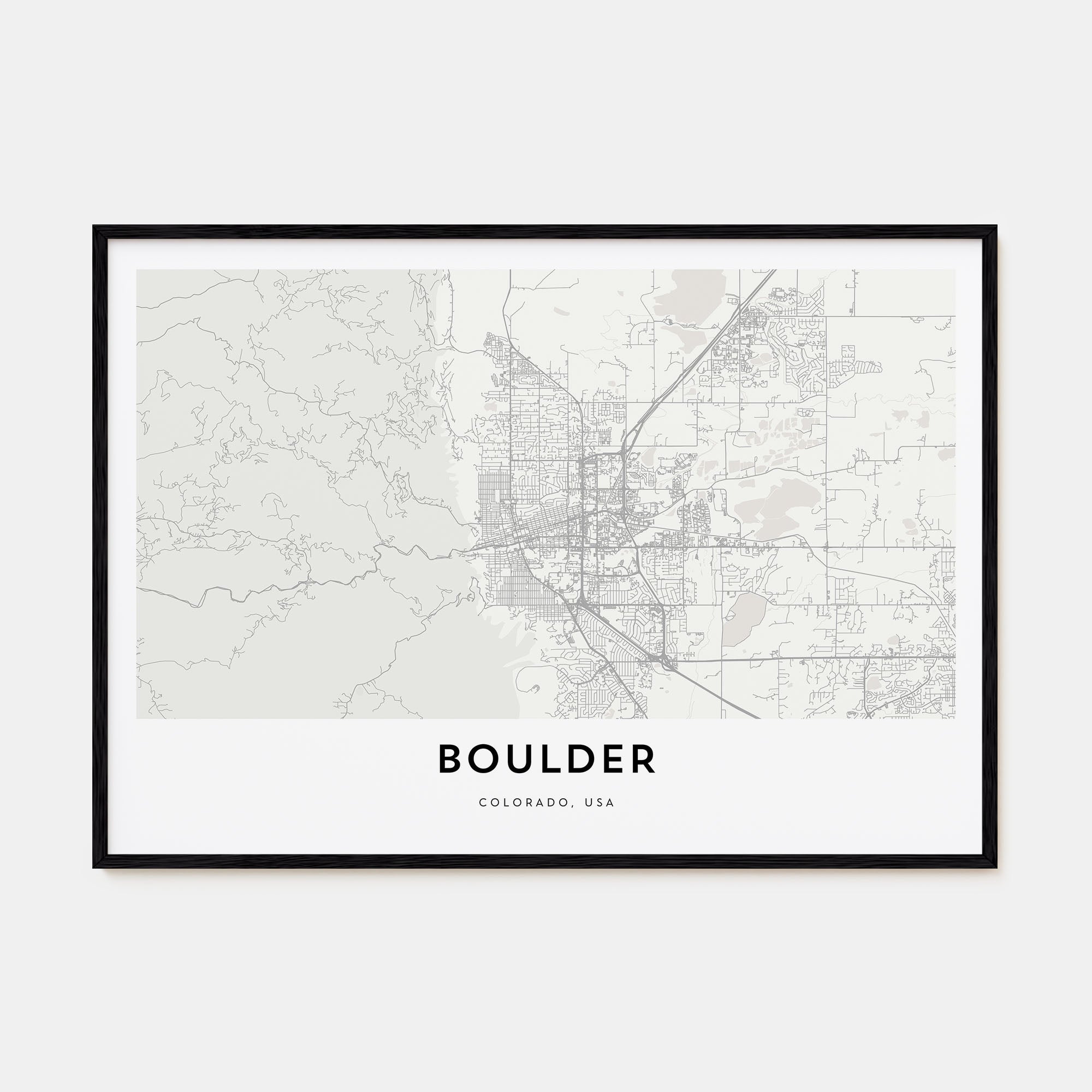 Boulder Map Landscape Poster