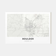 Boulder Map Landscape Poster