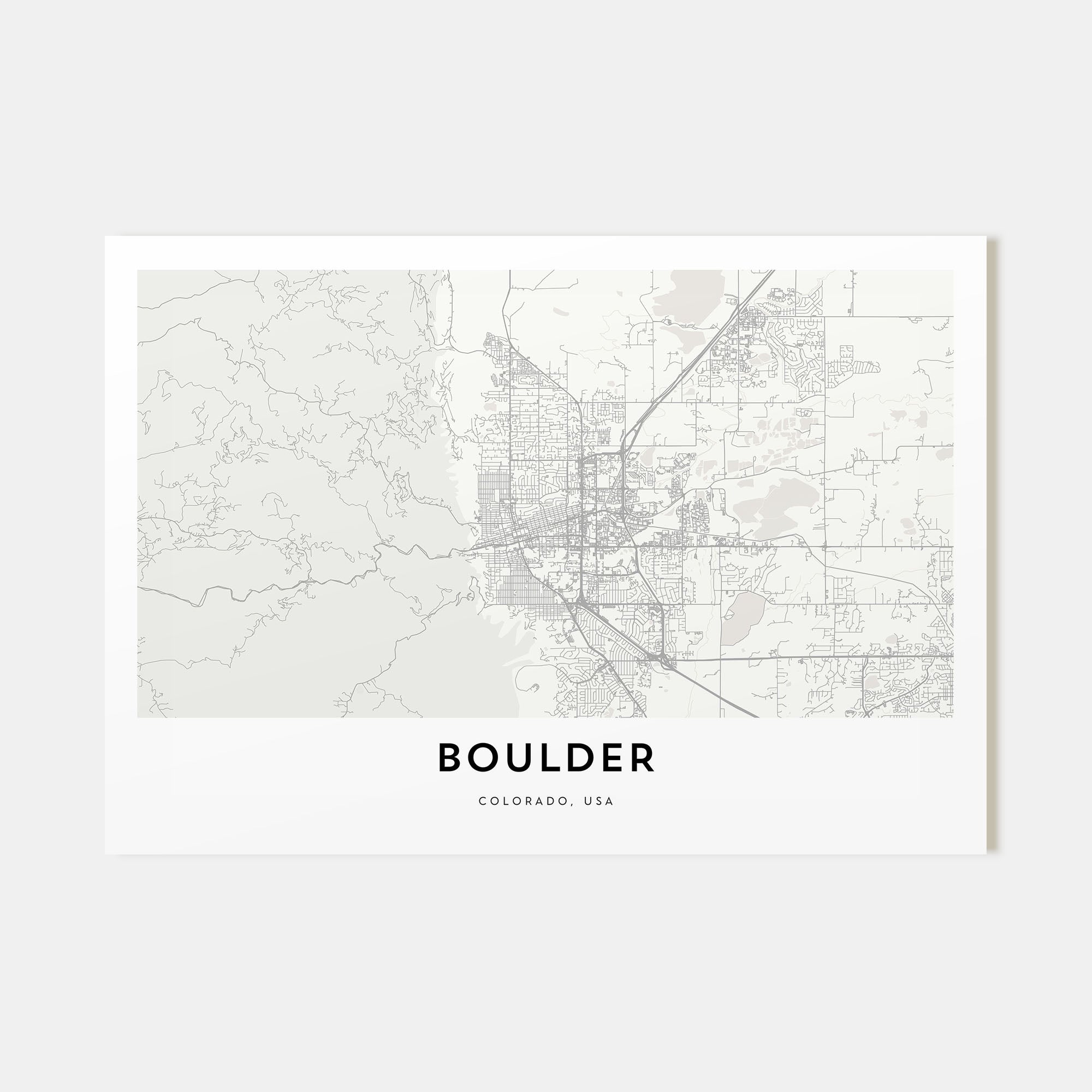 Boulder Map Landscape Poster