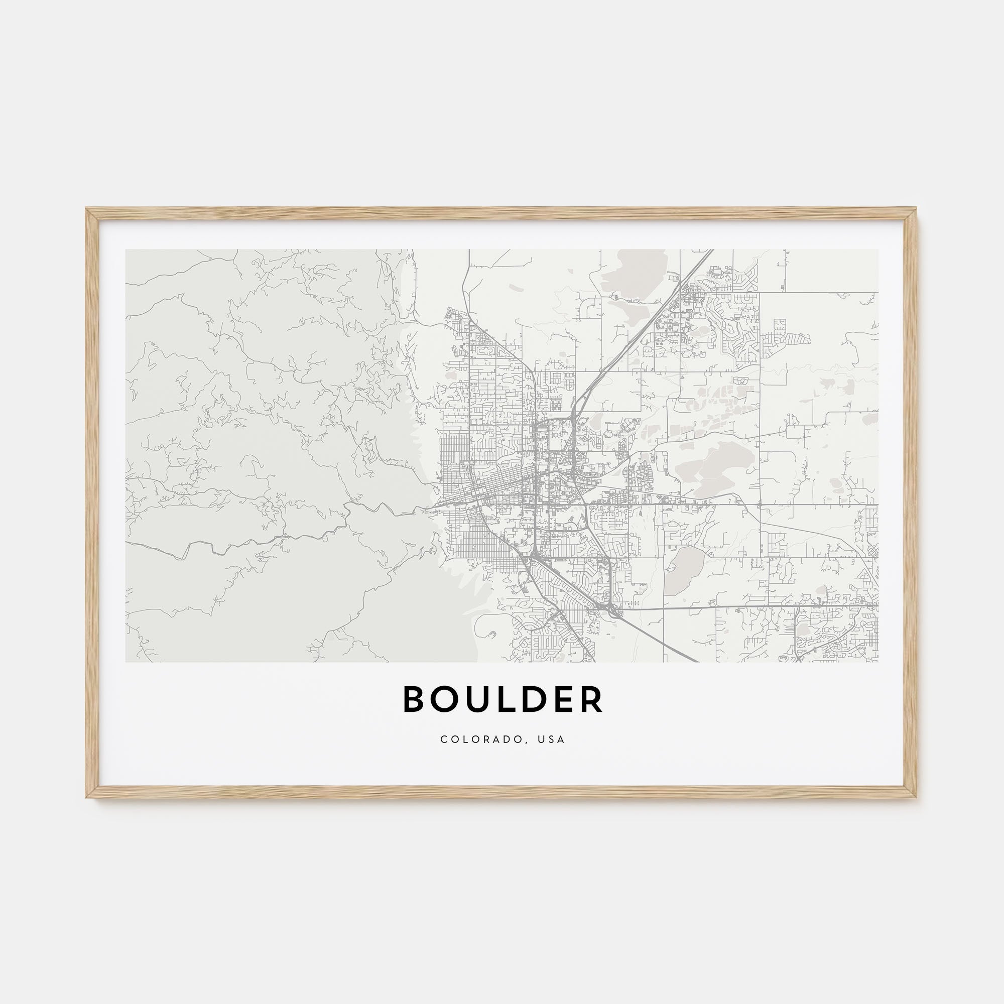 Boulder Map Landscape Poster
