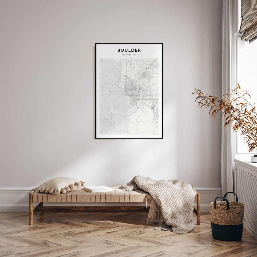Boulder Map Portrait Poster