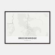 Breckenridge Map Landscape Poster