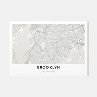 Brooklyn Map Landscape Poster