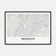 Brooklyn Map Landscape Poster