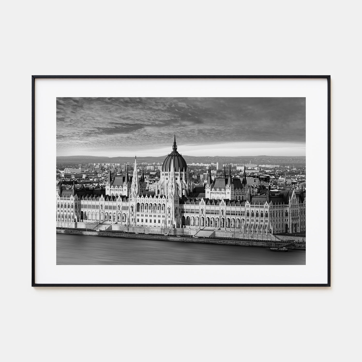 Budapest Landscape B&W Poster