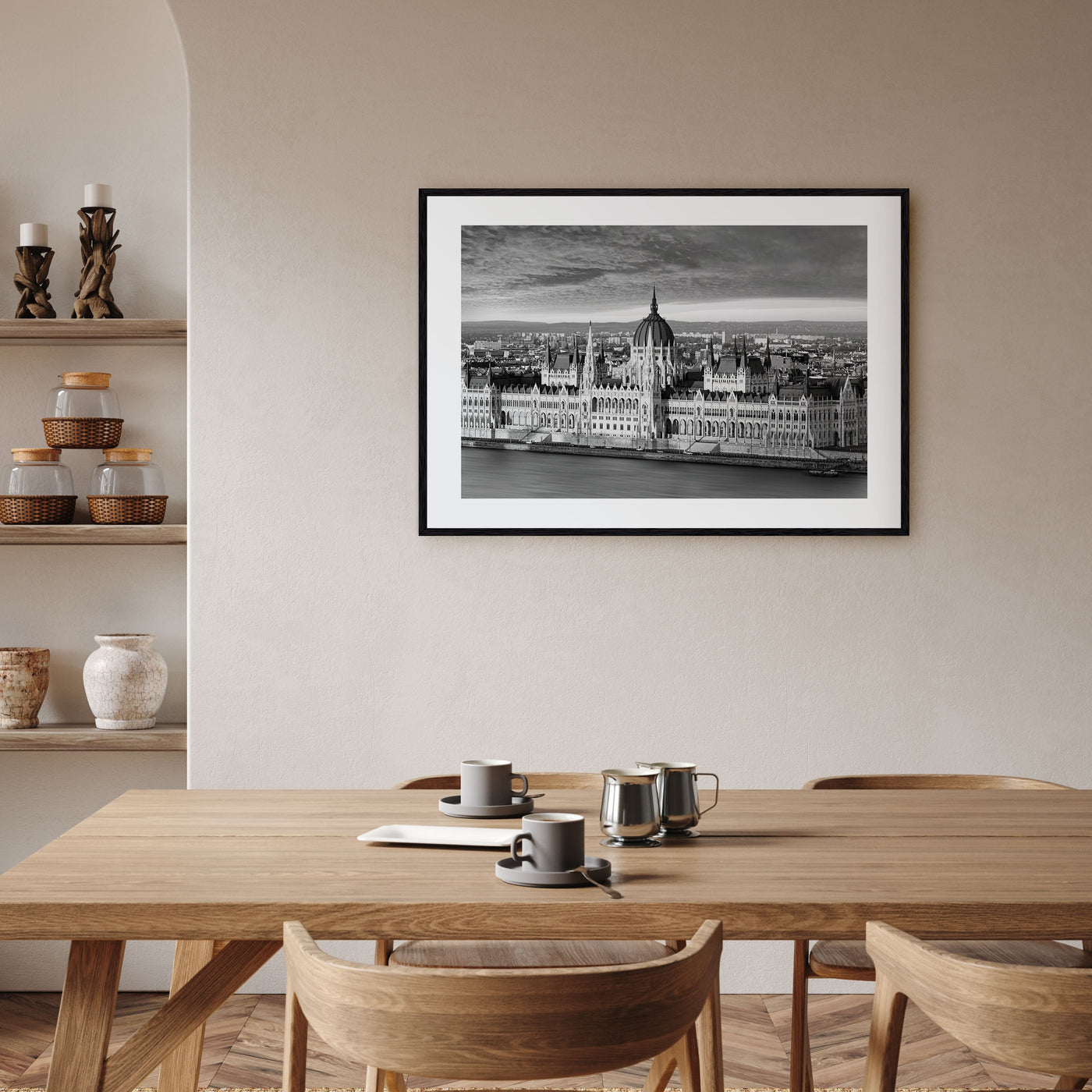 Budapest Landscape B&W Poster
