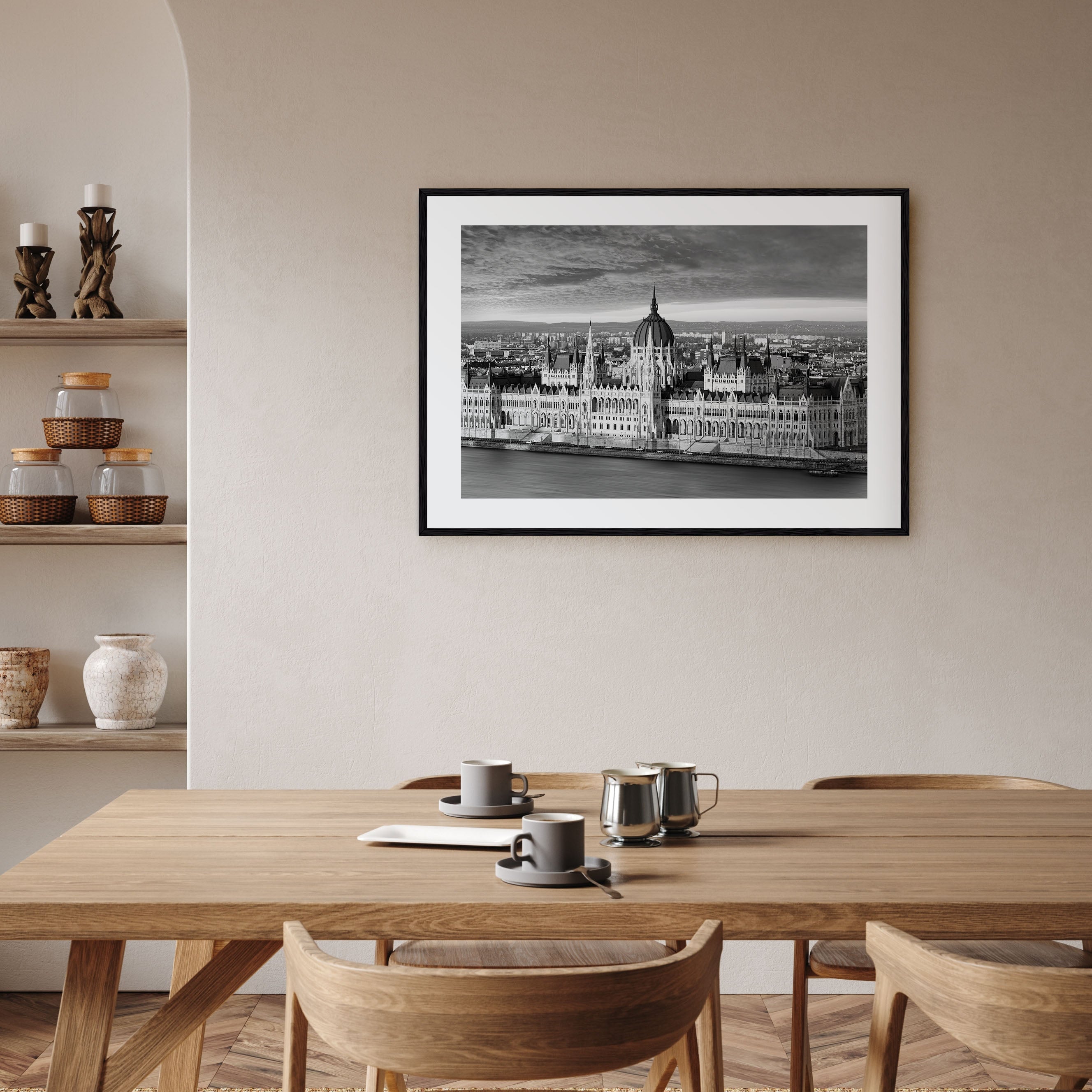 Budapest Landscape B&W Poster