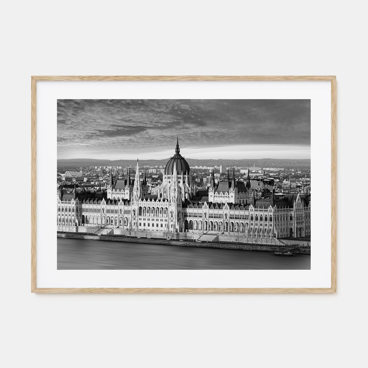 Budapest Landscape B&W Poster