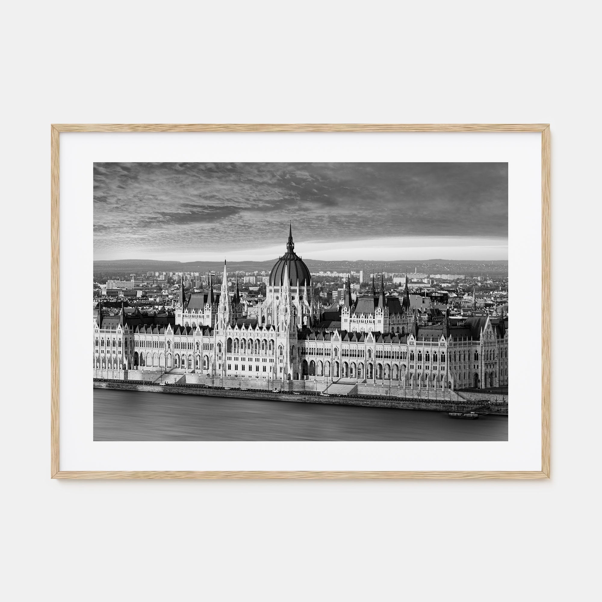 Budapest Landscape B&W Poster
