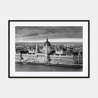 Budapest Landscape B&W Poster