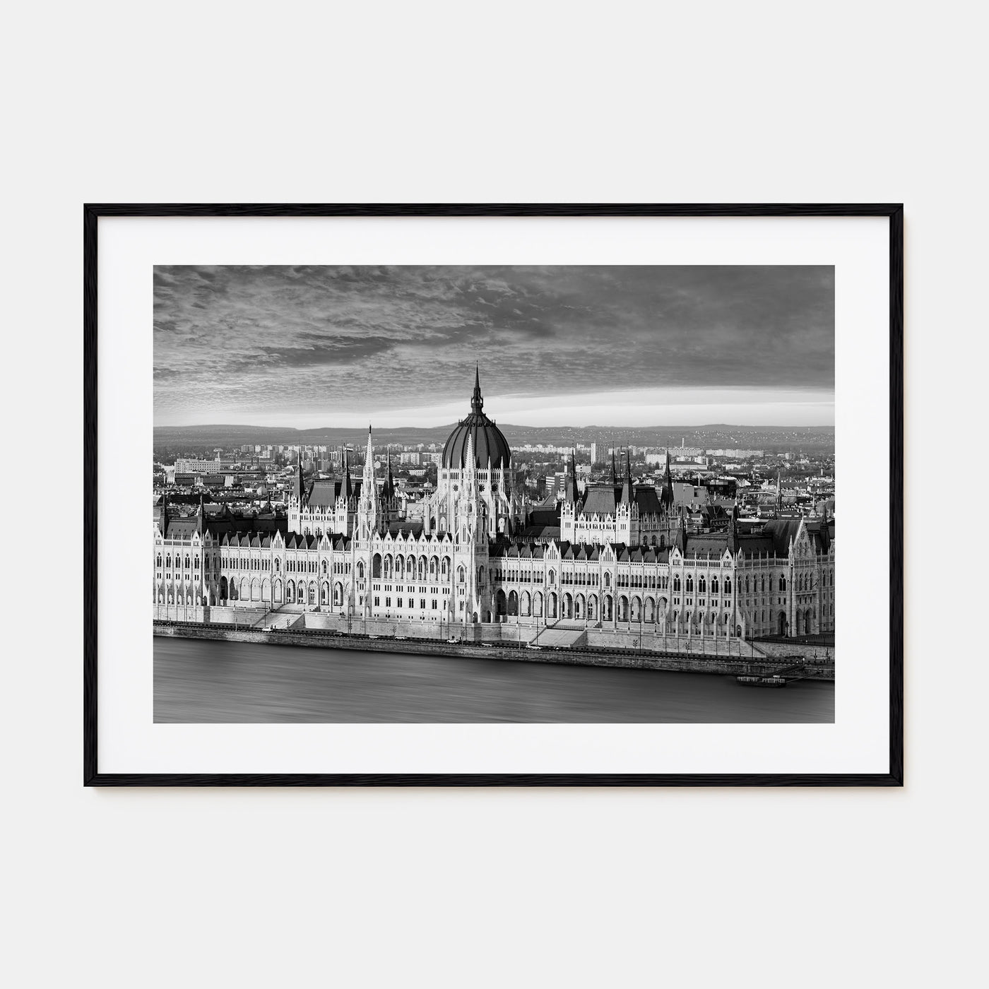 Budapest Landscape B&W Poster
