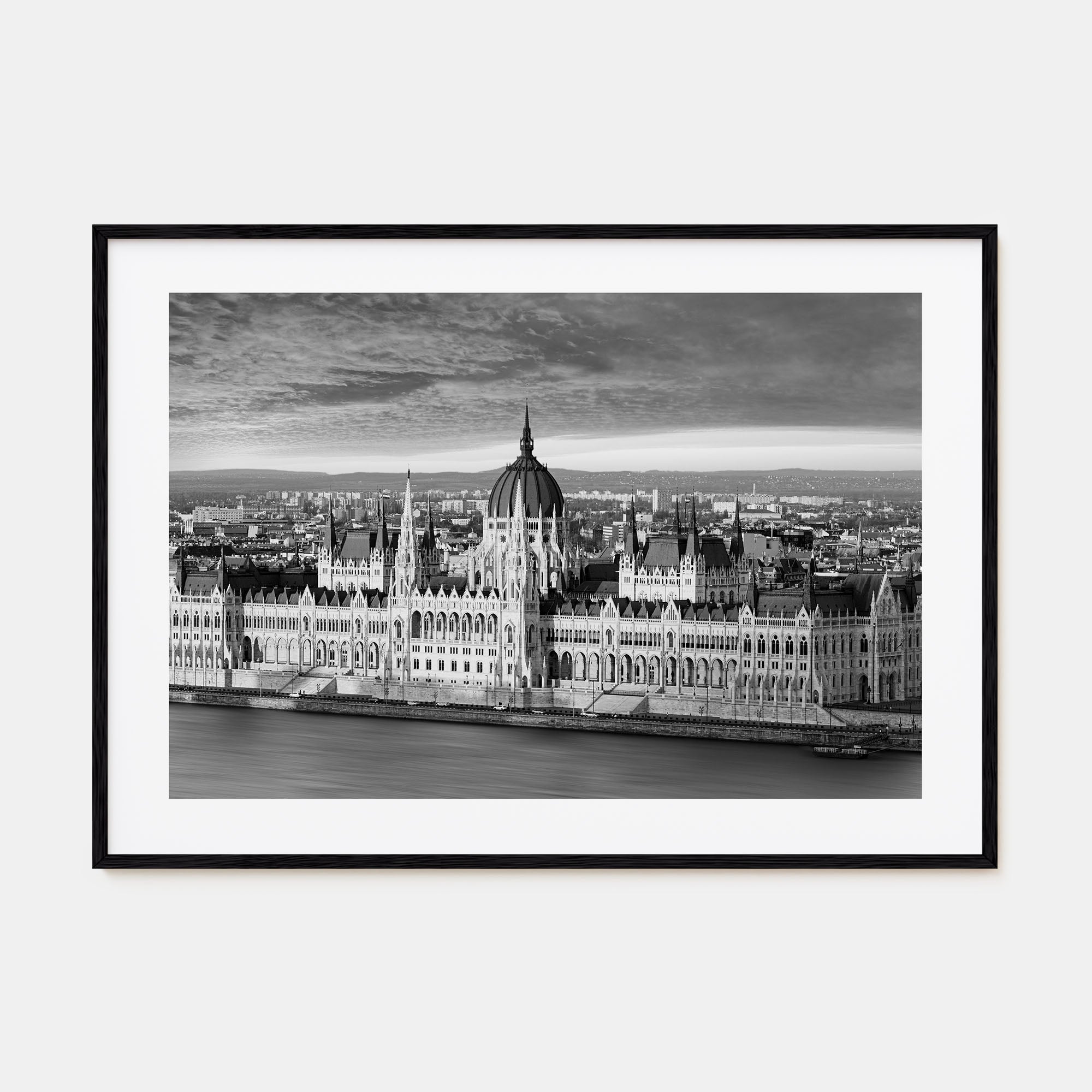Budapest Landscape B&W Poster
