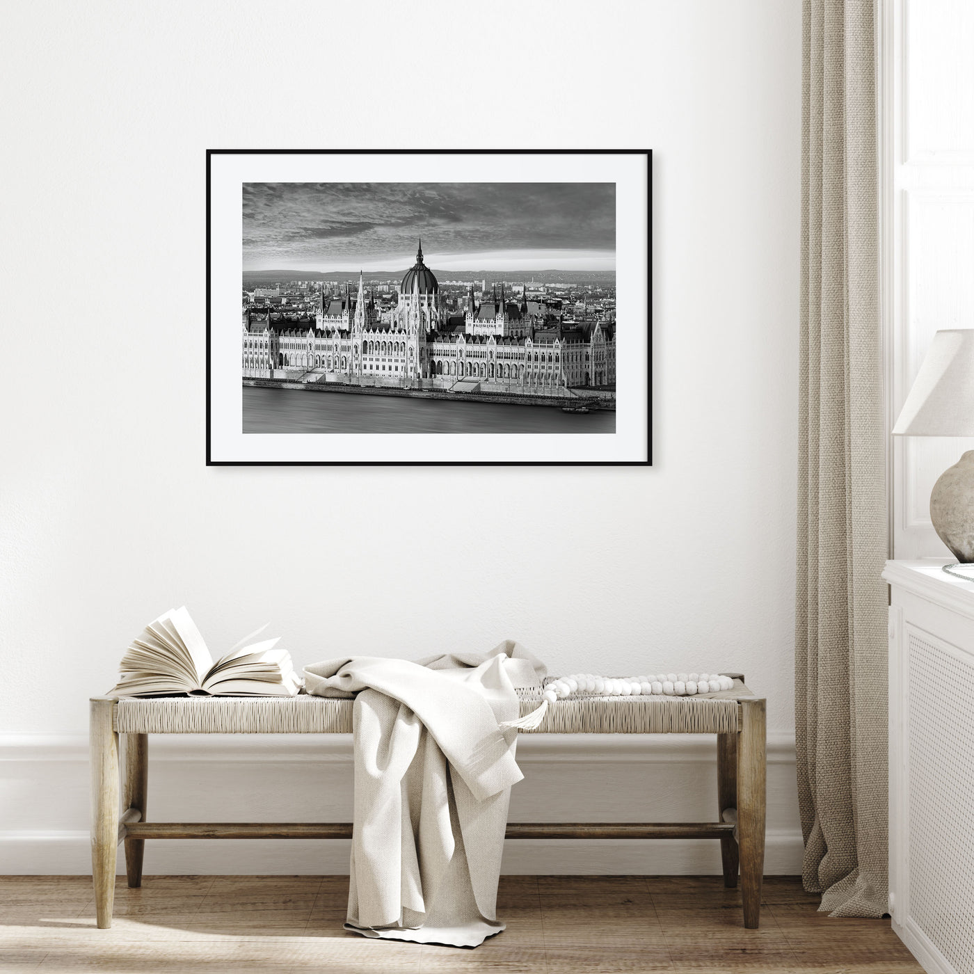 Budapest Landscape B&W Poster