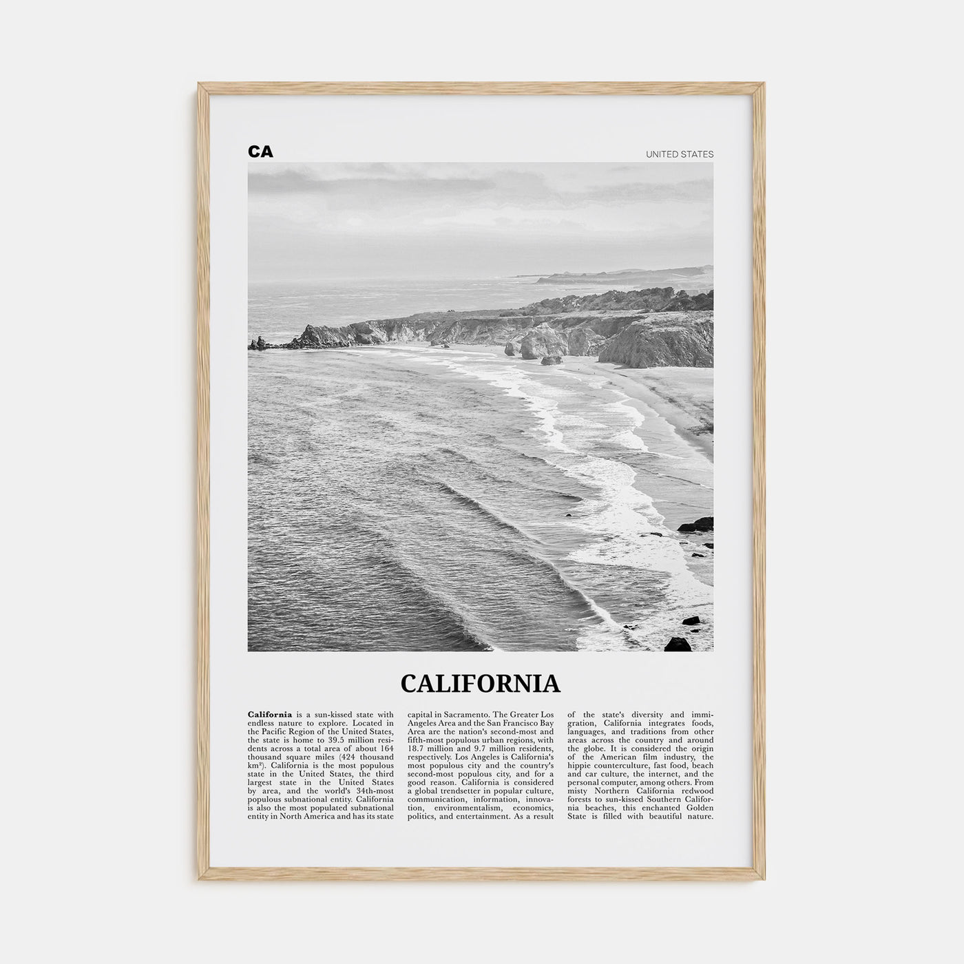 California Travel B&W No 1 Poster