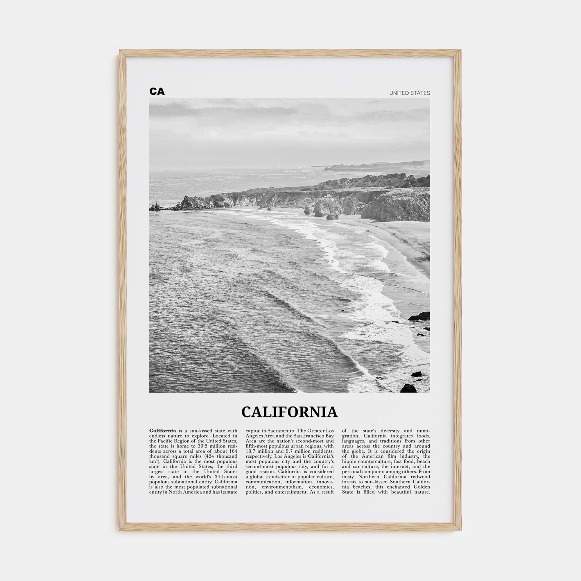 California Travel B&W No 1 Poster