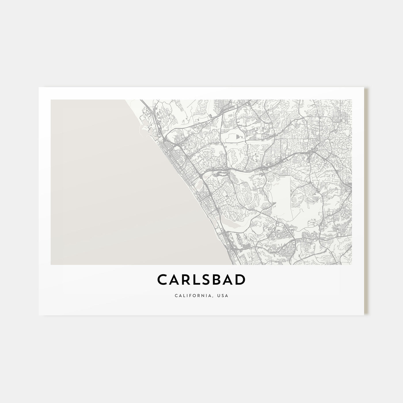 Carlsbad Map Landscape Poster