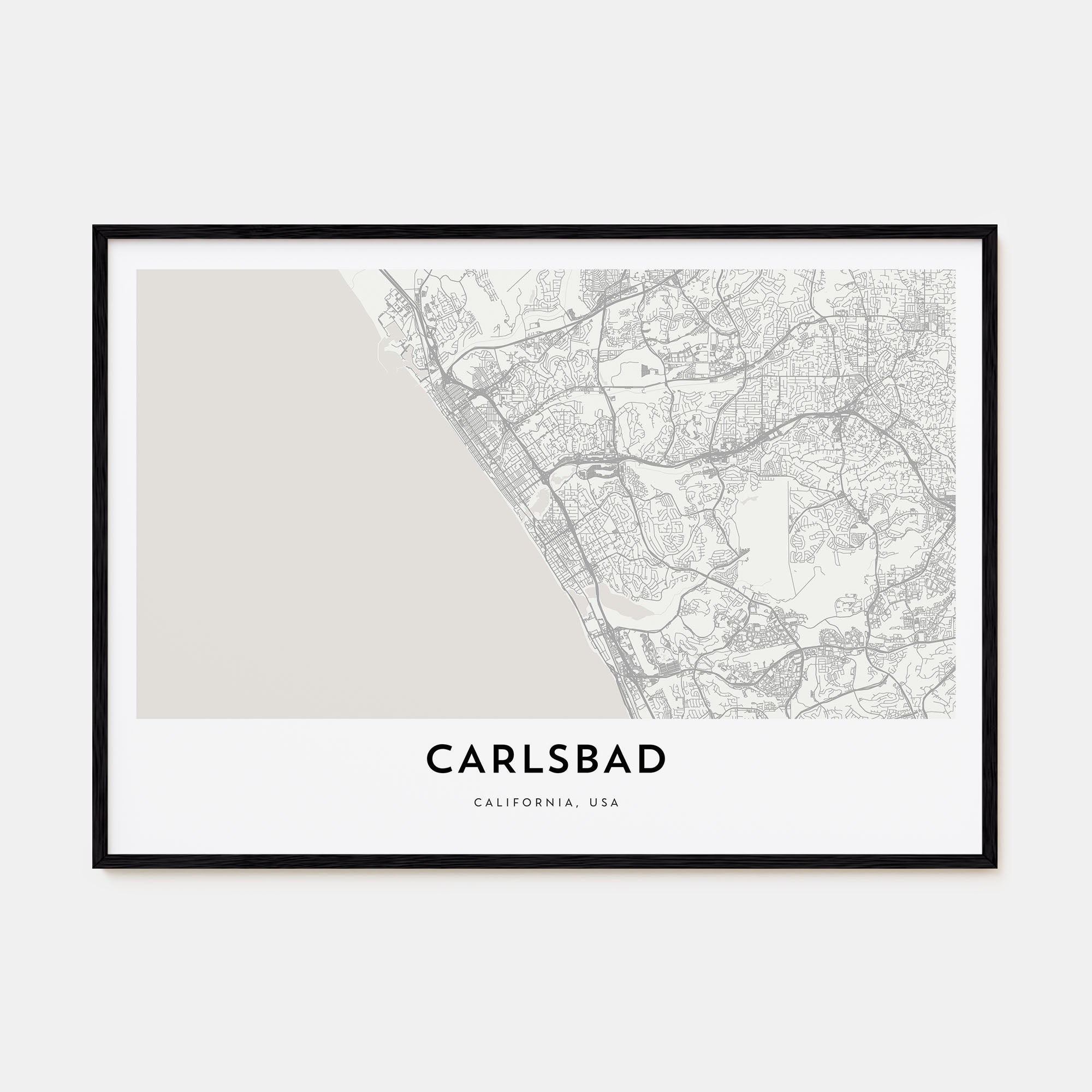 Carlsbad Map Landscape Poster