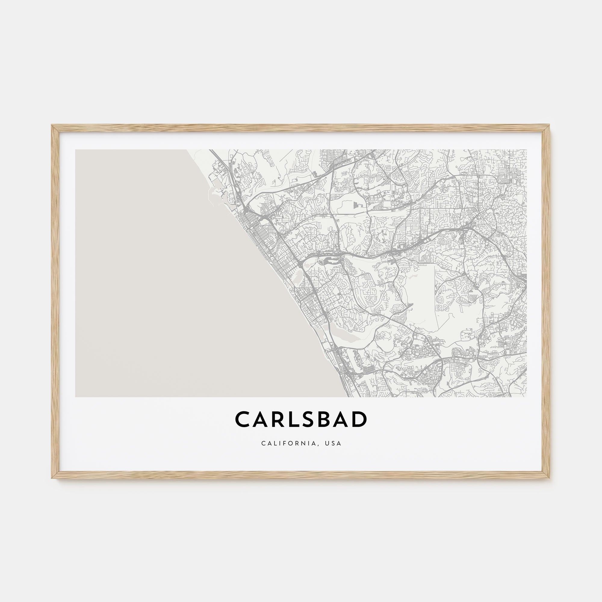 Carlsbad Map Landscape Poster