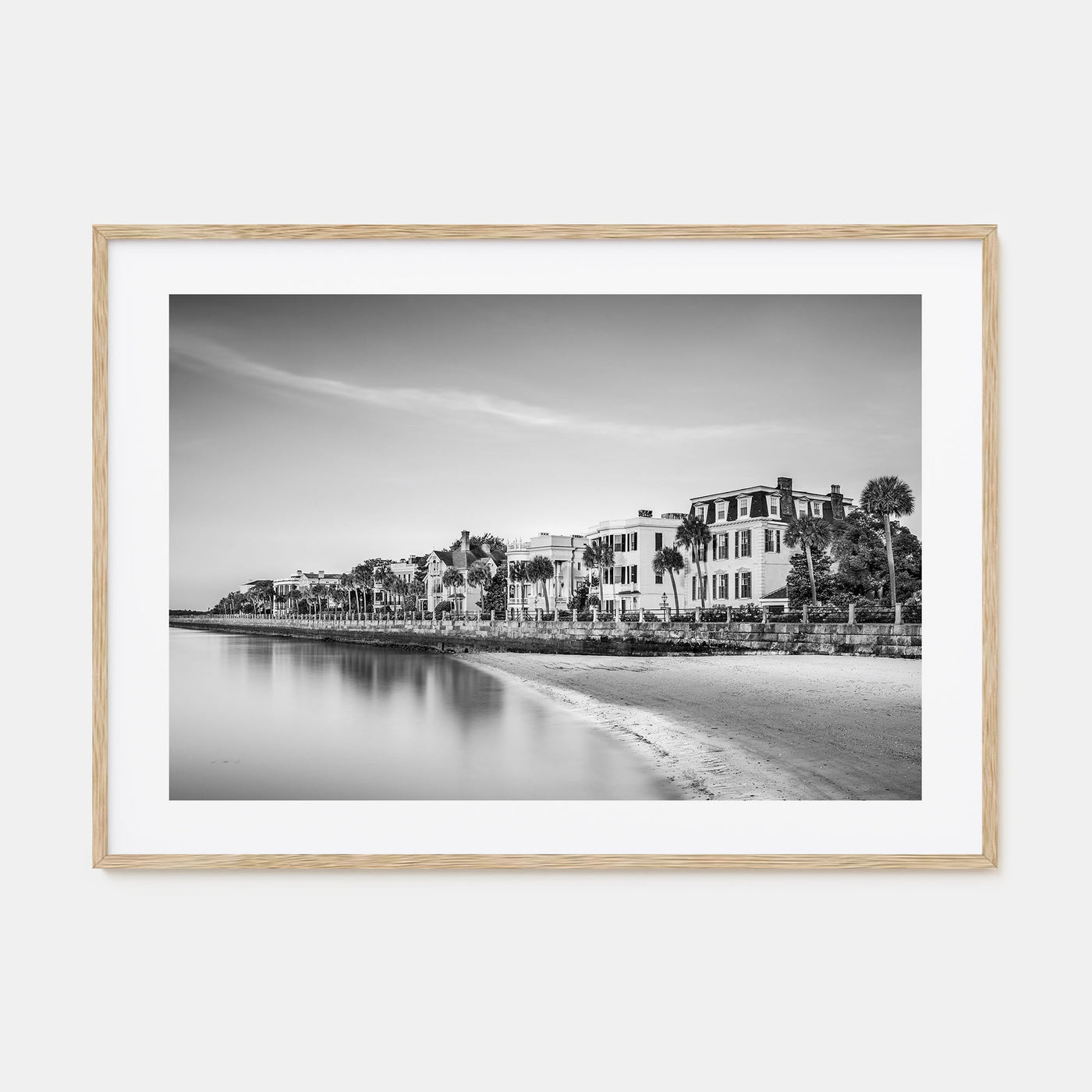 Charleston, South Carolina Landscape B&W Poster