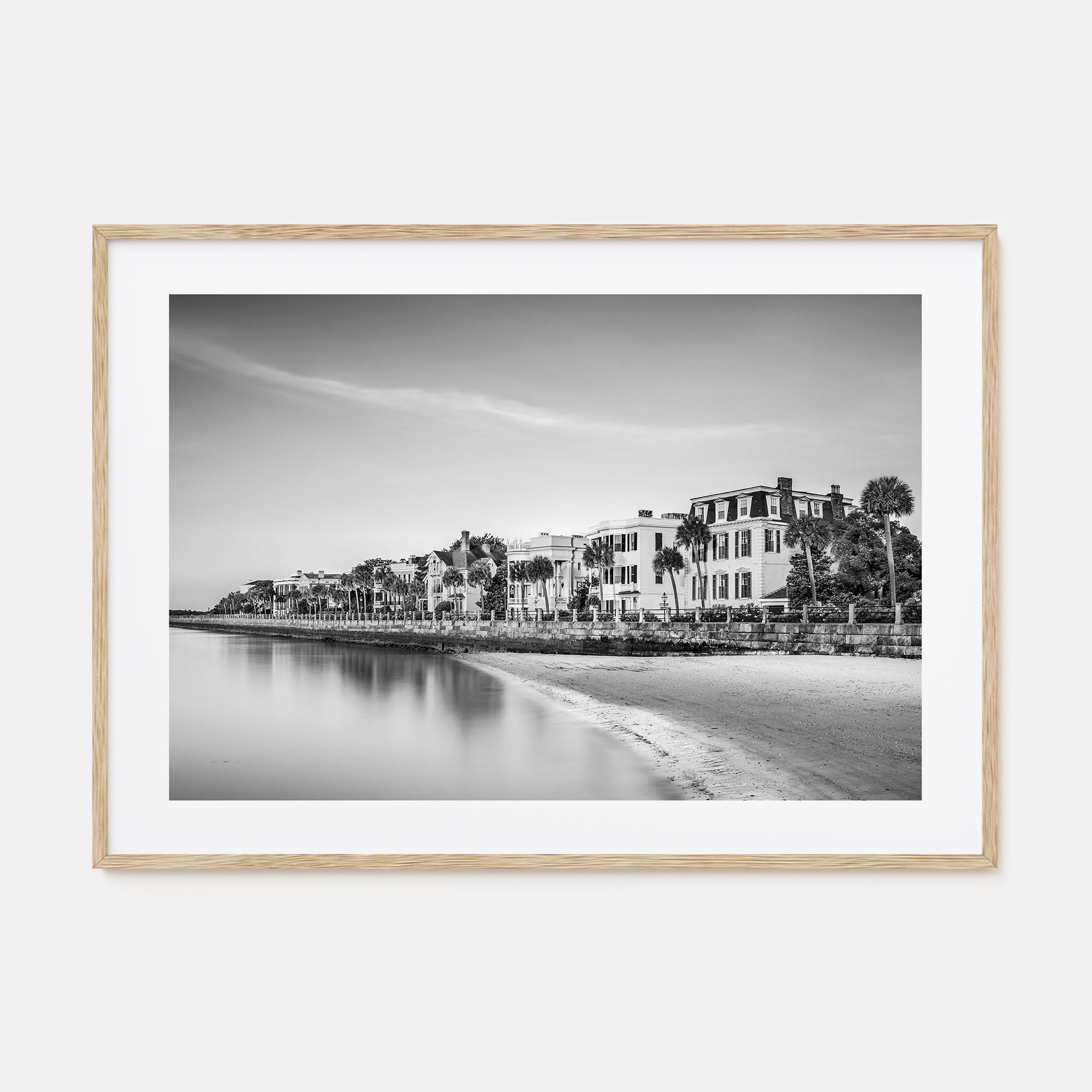 Charleston, South Carolina Landscape B&W Poster
