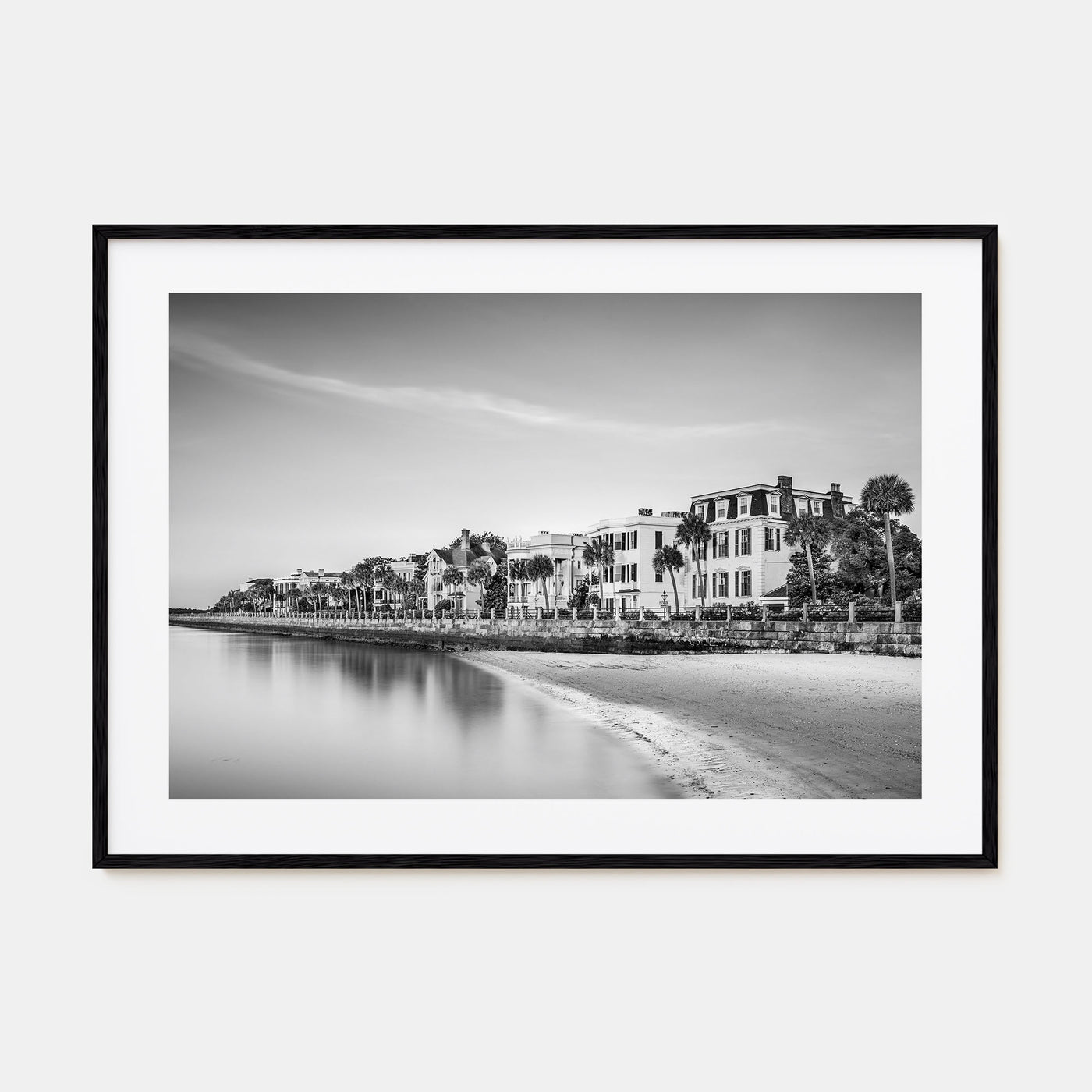 Charleston, South Carolina Landscape B&W Poster