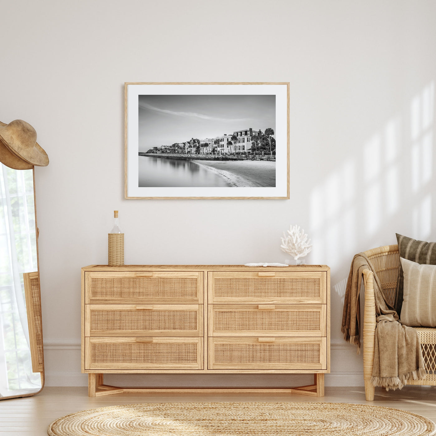 Charleston, South Carolina Landscape B&W Poster