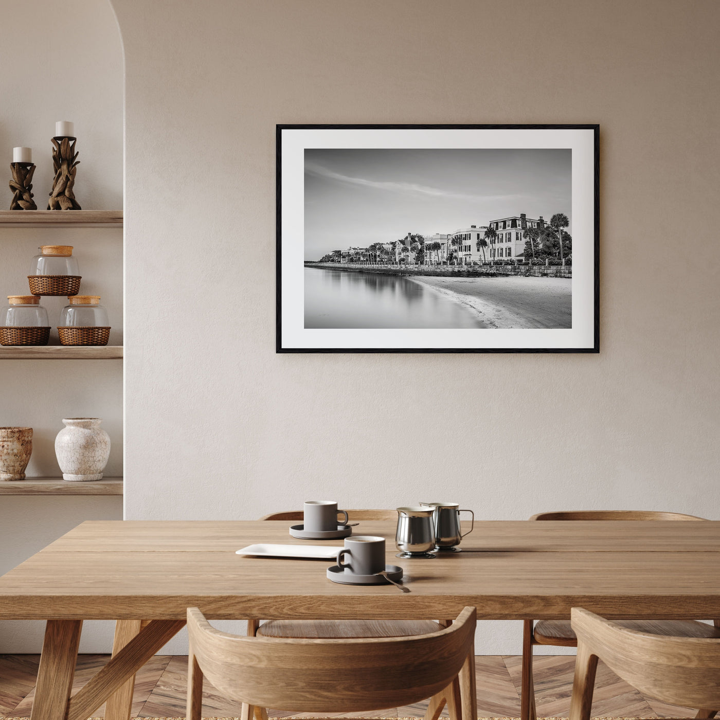 Charleston, South Carolina Landscape B&W Poster