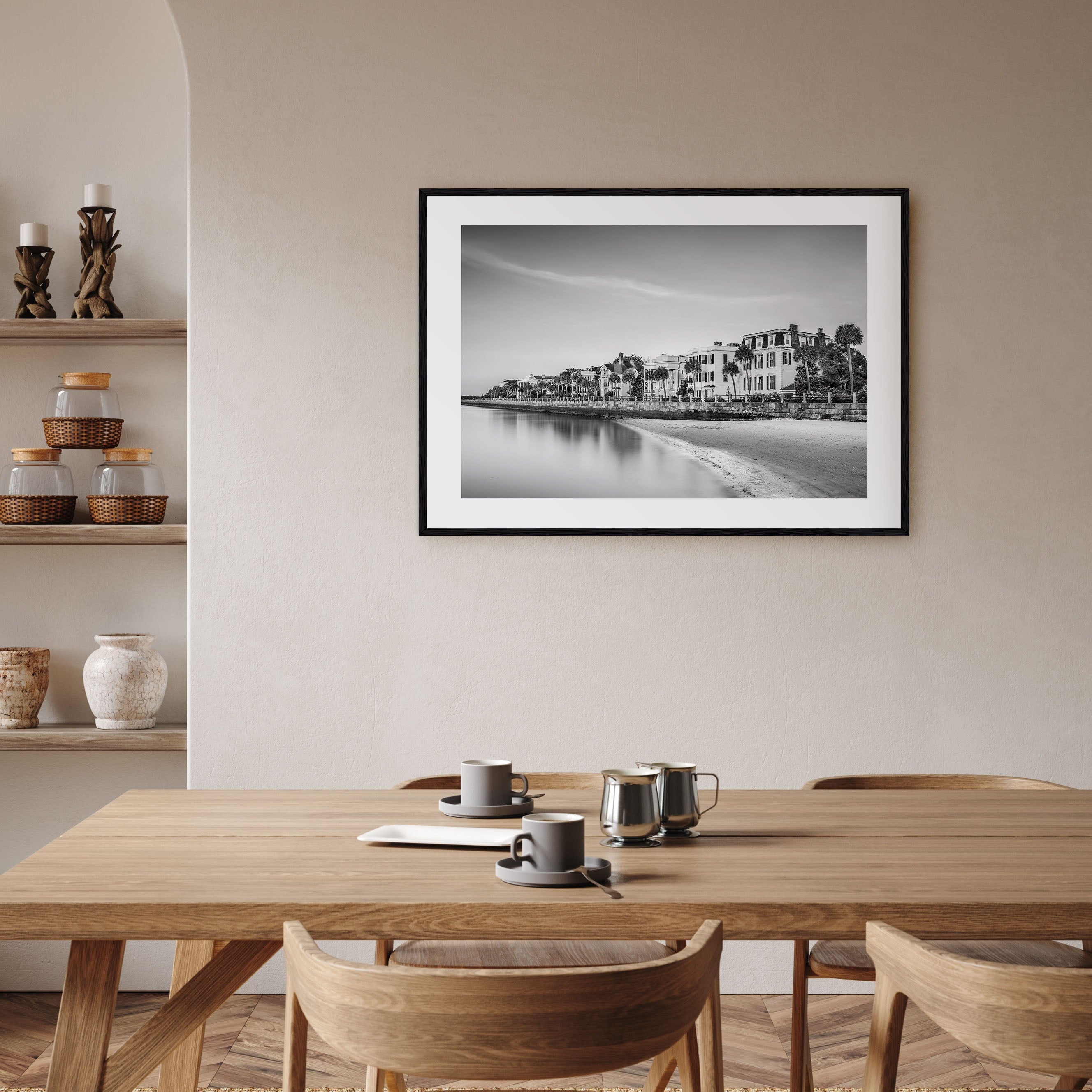 Charleston, South Carolina Landscape B&W Poster