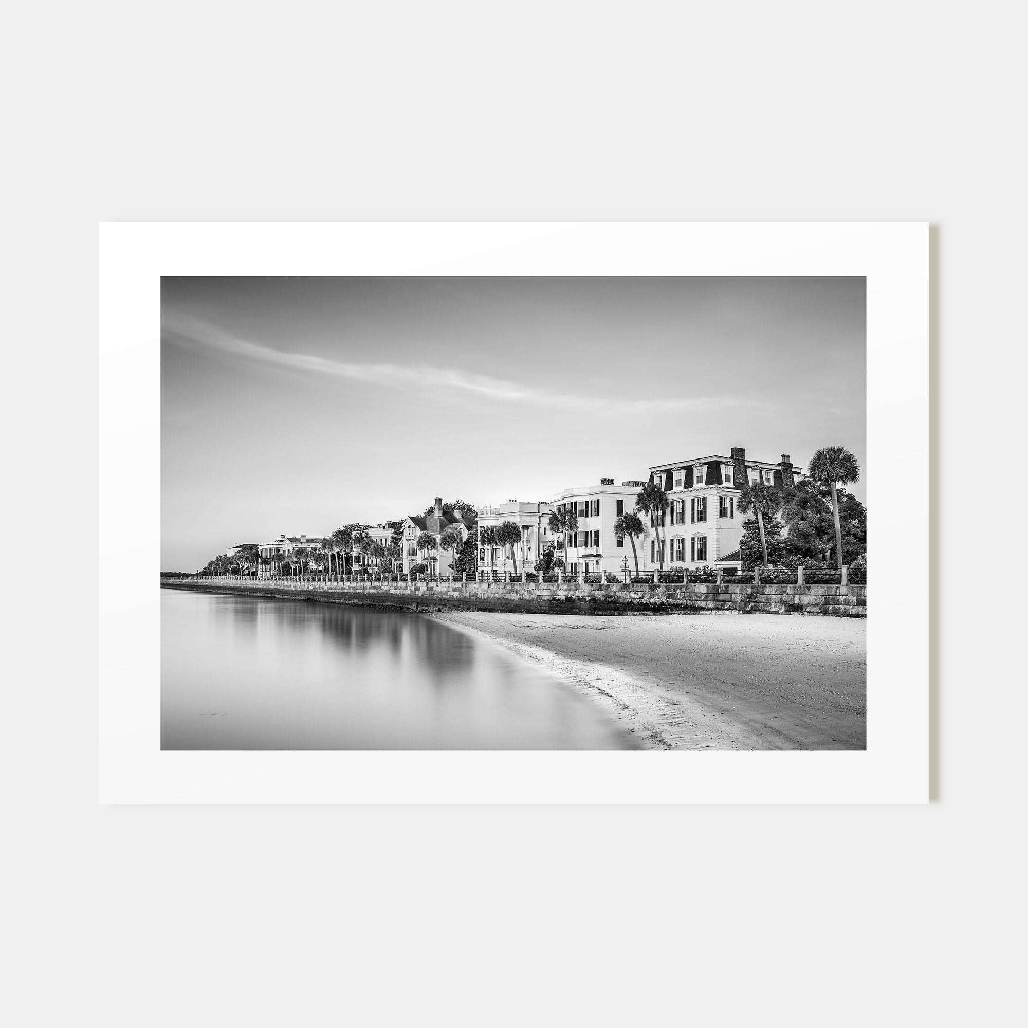Charleston, South Carolina Landscape B&W Poster