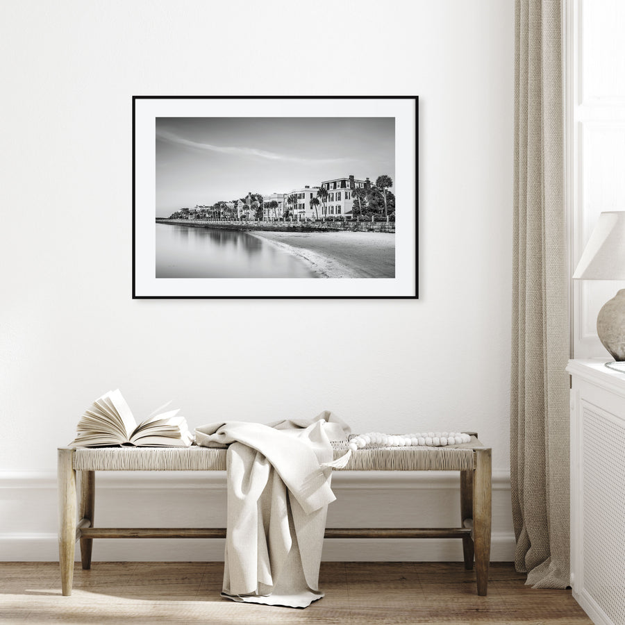 Charleston, South Carolina Landscape B&W Poster