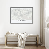 Charleston, South Carolina Map Landscape Poster