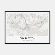 Charleston, South Carolina Map Landscape Poster