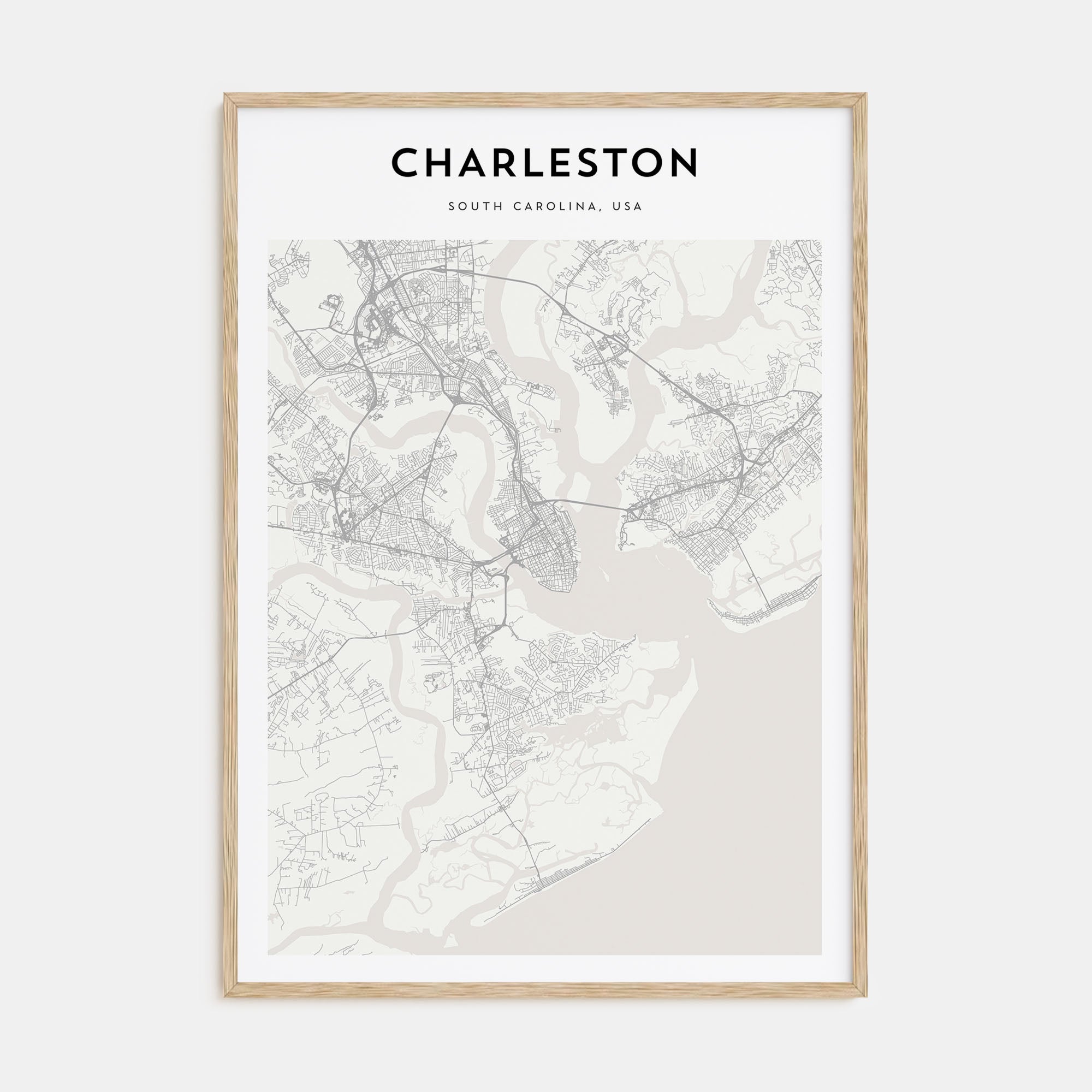 Charleston, South Carolina Map Portrait Poster