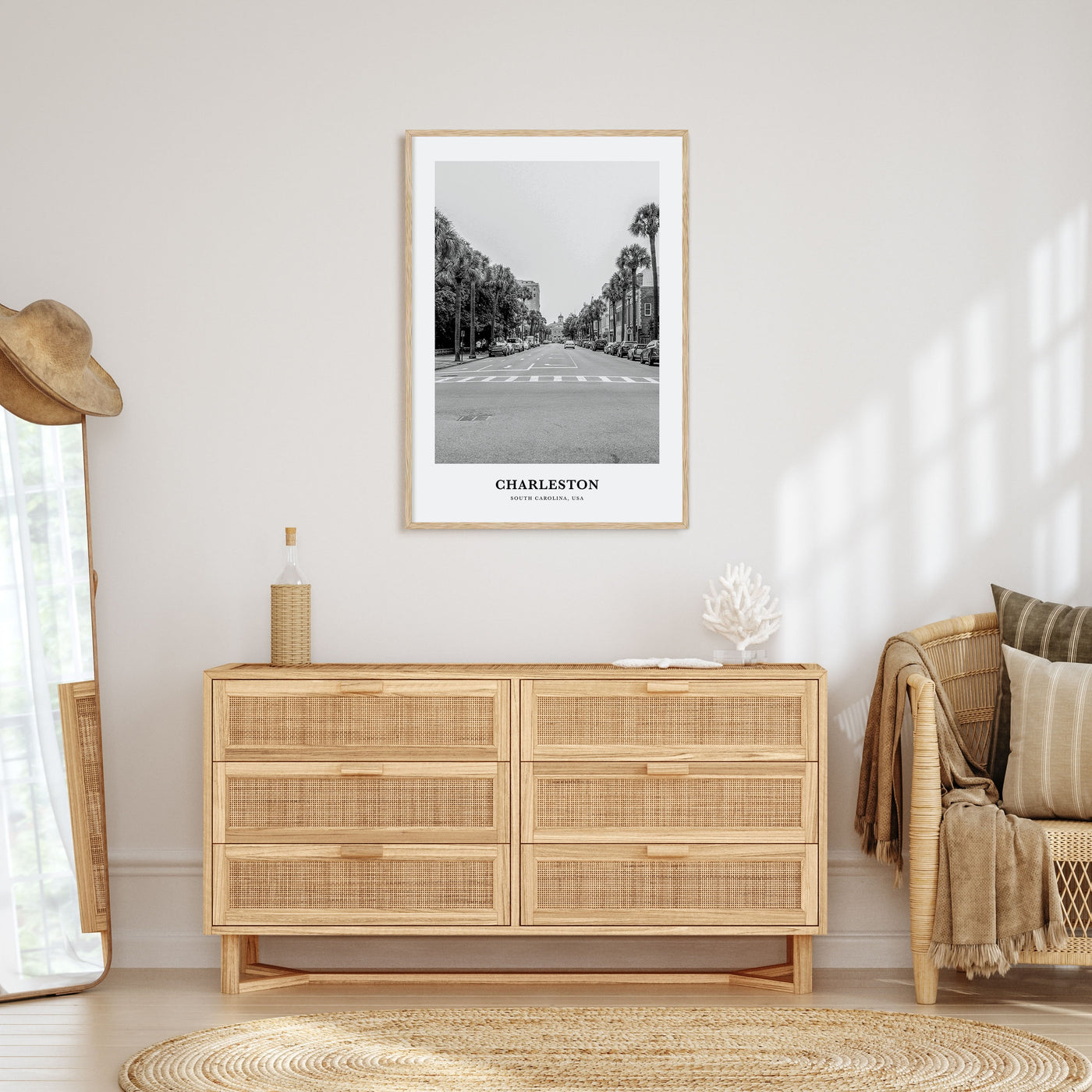 Charleston, South Carolina Portrait B&W No 1 Poster