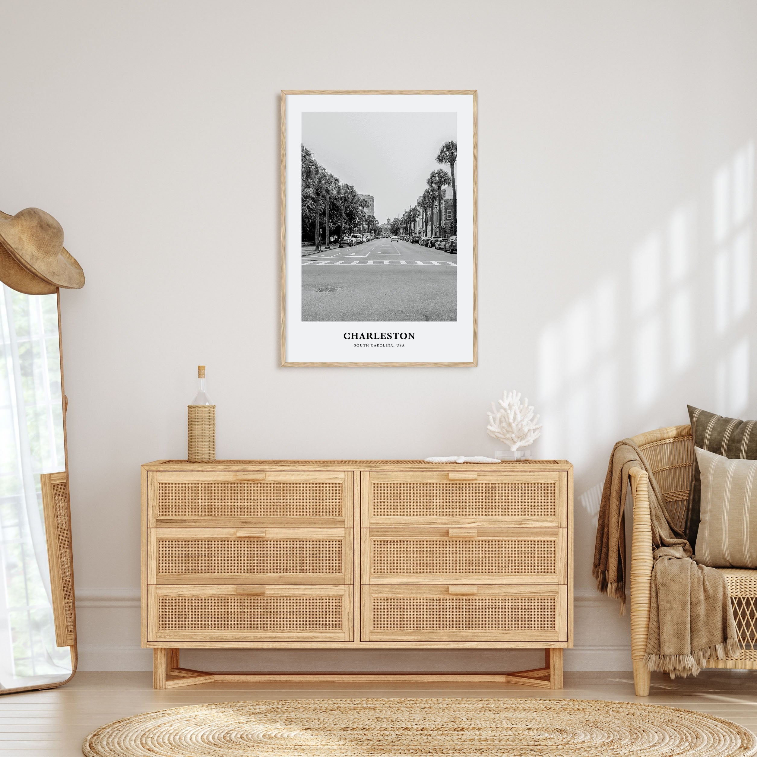 Charleston, South Carolina Portrait B&W No 1 Poster