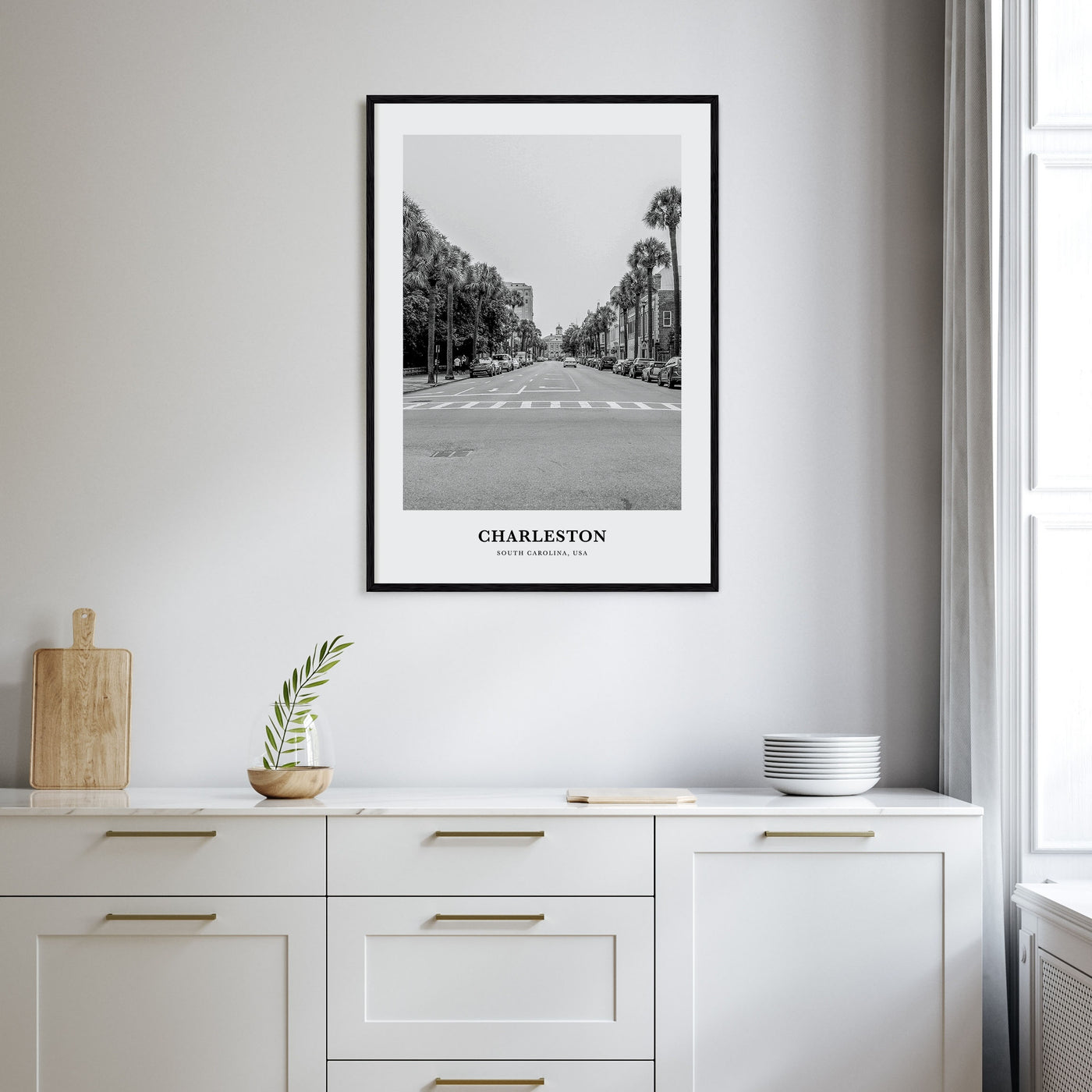 Charleston, South Carolina Portrait B&W No 1 Poster