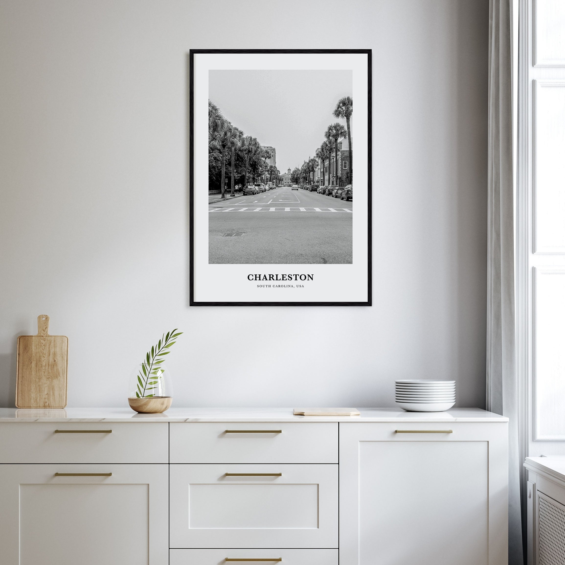 Charleston, South Carolina Portrait B&W No 1 Poster