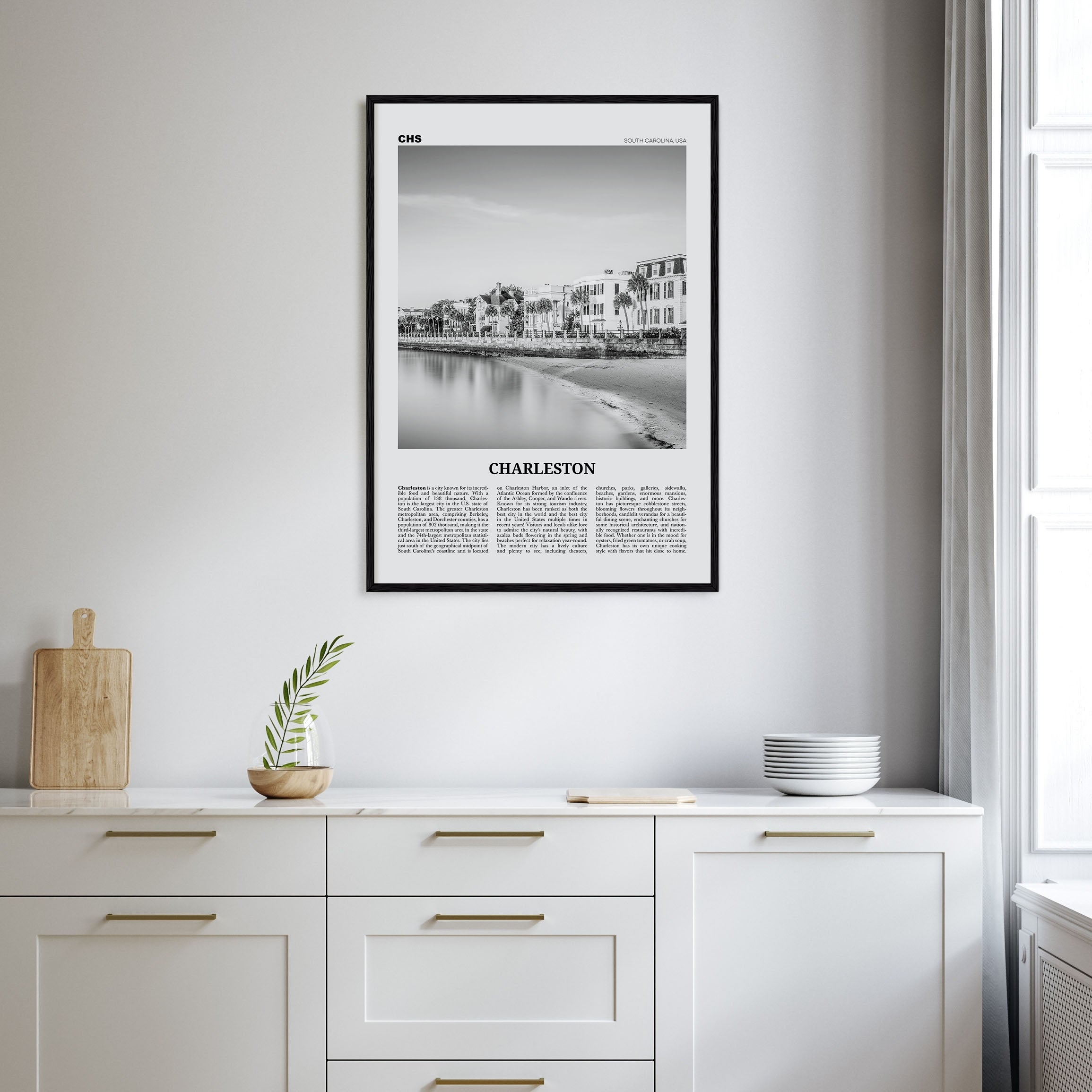 Charleston, South Carolina Travel B&W No 1 Poster