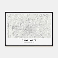 Charlotte Map Landscape Poster